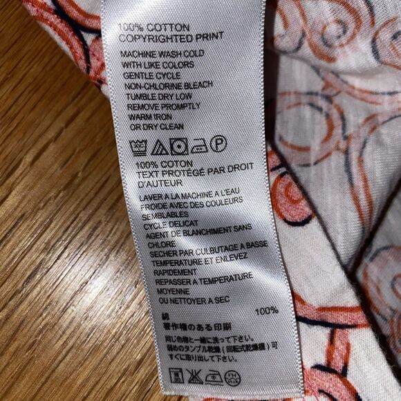 Tommy Bahama Mini Dress Size Small Pink White V Neck Short Sleeve Cotton Printed - Picture 7 of 9